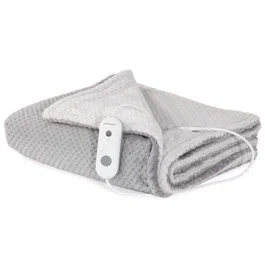 Orbegozo Manta Eléctrica Térmica MAH 2050/ 200x170 cm, 3 Niveles de Calor, Apagado Automático, Lavable a Máquina, Gris y Blanca